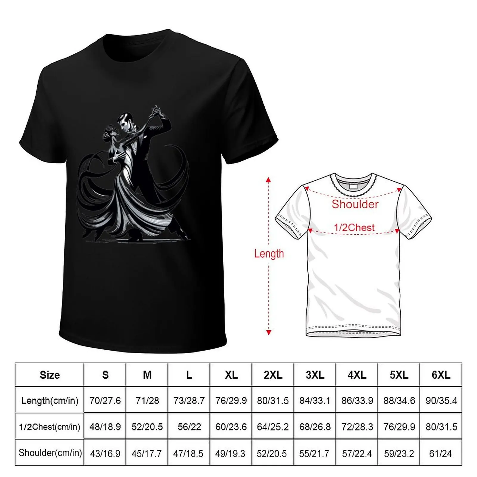 Elegant dancing couple T-Shirt Classic Print Short Sleeve Shirt