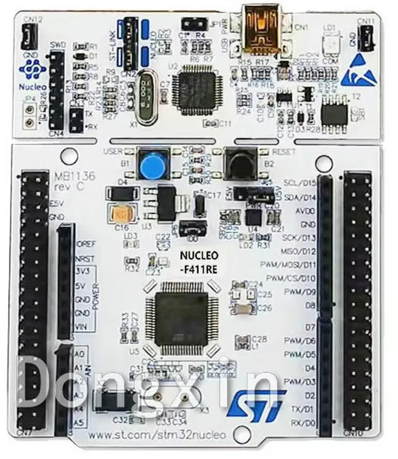 ST NUCLEO-F411RE  STM32 Nucleo-64 development board with STM32F411RE MCU, supports Arduino and ST morpho connectivity