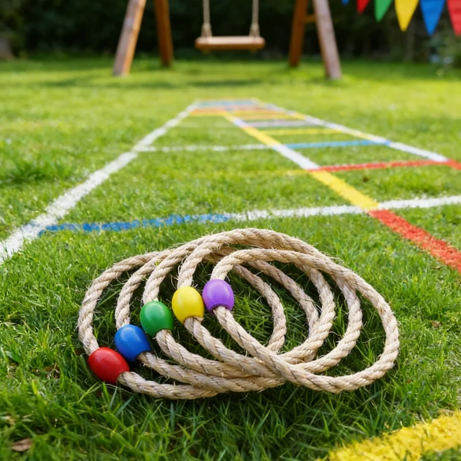 

1PC Outdoor Hemp Rope Ring Toss Game，Random Mixed Colors Shipped