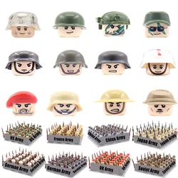 Figuras de acción del ejército militar de la Segunda Guerra Mundial, modelo de bloques de construcción, accesorios de soldados japoneses de la Unión Soviética de China, 24 unidades por lote