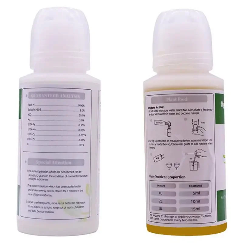 2pcs /set Fertilizer AB Two Part Set Hydroponic Garden Food Plant Plant Fertilizer for Flowers Vegetables Grass Nutrients