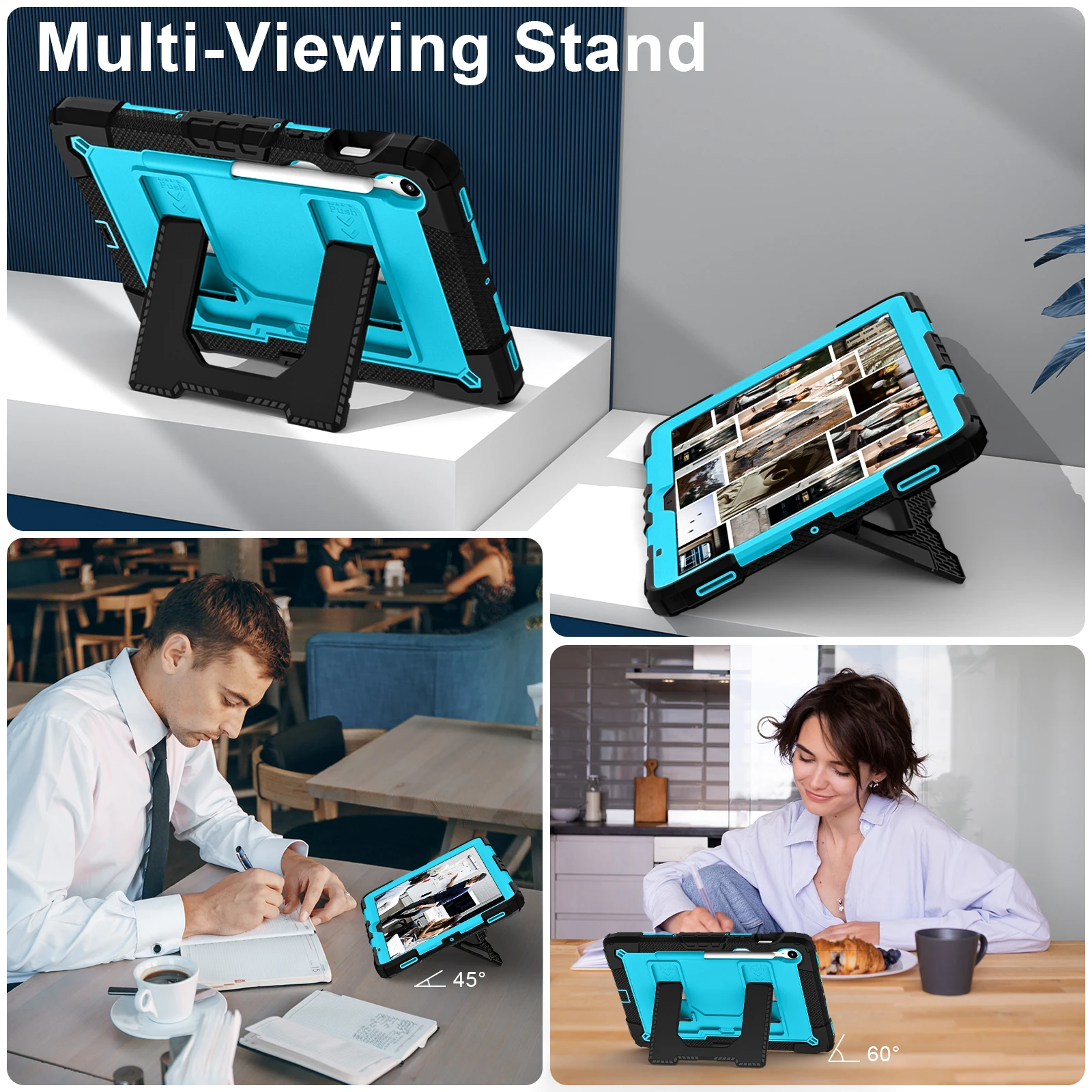 Larger Stand Case Universal For Samsung Galaxy Tab S10 Lite S9 FE SM-X400 X406 X520 X526 X510 X516 X710 X716 Multi Viewing Cover