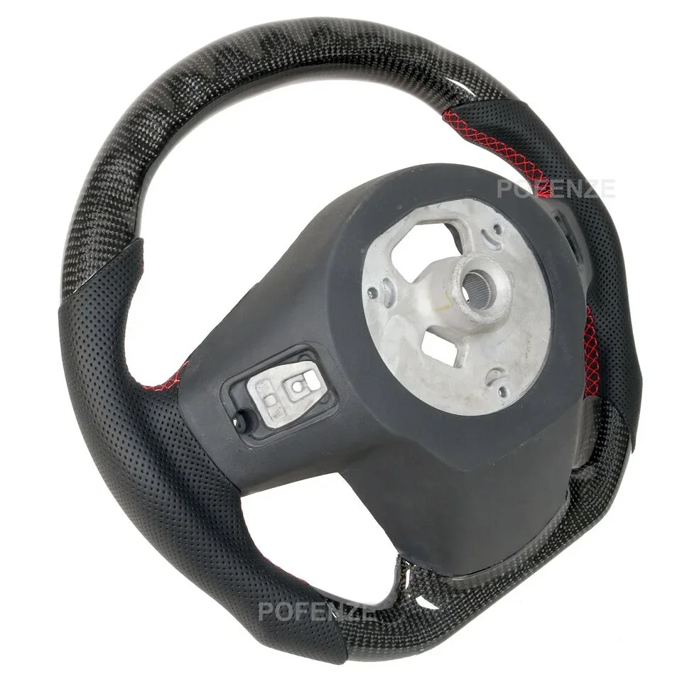 Volant de voiture en cuir perforé en fibre de carbone à LED, roue de sport de course, Toyota Supra A90, GazMK5, 2019, 2020, 2021, 2022