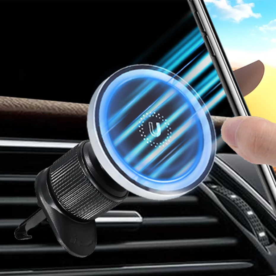 

Magsafe Car Magnetic Phone Holder Universal Stand Air Vent Mobile Phone Clip GPS Bracket For iPhone 15 14 13 12 Samsung Xiaomi