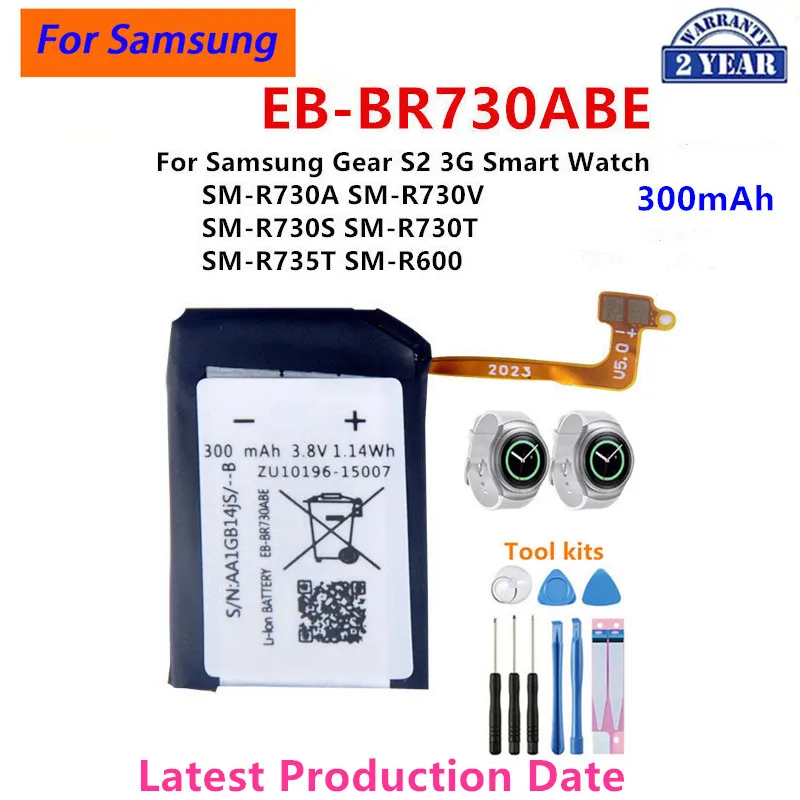 

Brand New EB-BR730ABE 300mAh For Samsung Gear Sport SM-R600 S2 3G SM-R730A/R730V/R730S/R730T/R735T+Tools