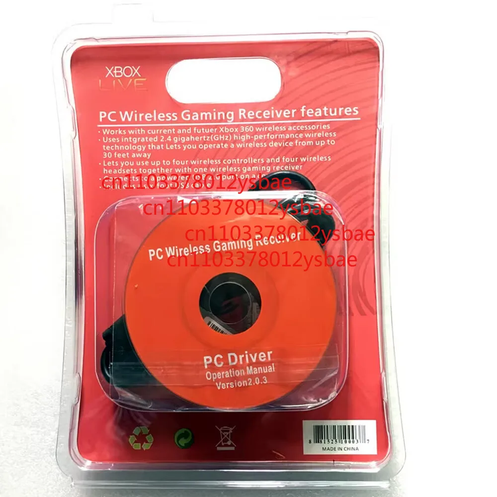 محول استقبال ألعاب وحدة التحكم اللاسلكية للكمبيوتر الشخصي لجهاز Microsoft XBOX 360-أسود/أبيض #3