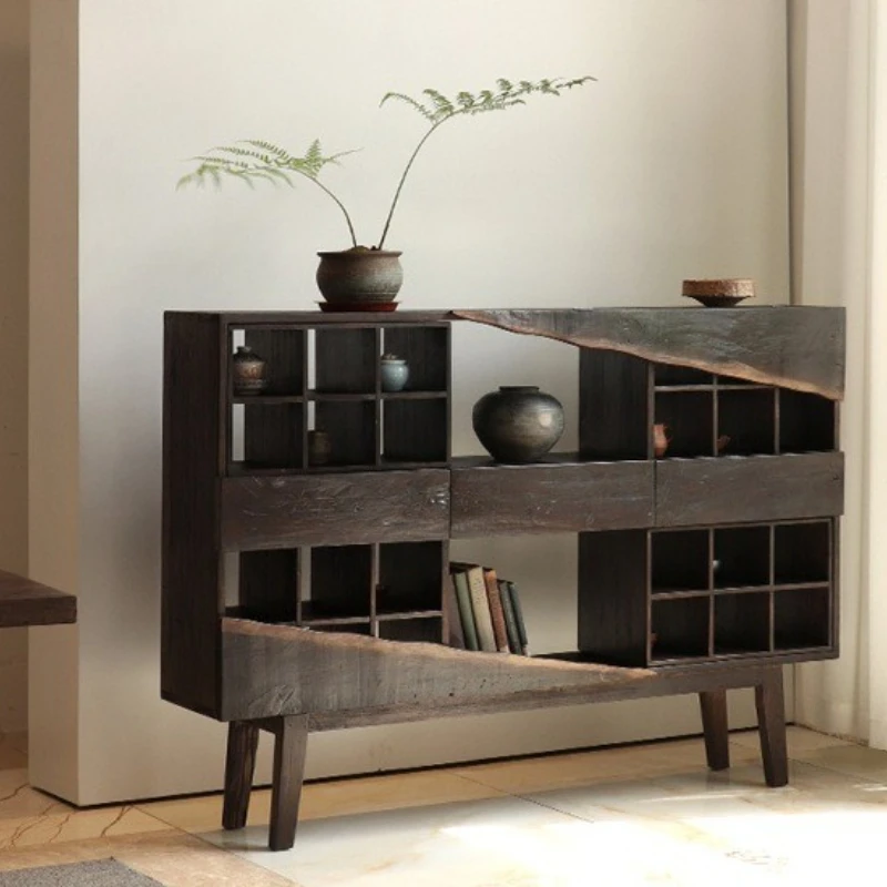 

Wabi Sanfeng Solid Wood Bogu Rack Teacup Storage Rack Balcony Lattice Rack Tea Room