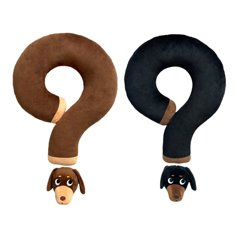 Dachshund Question Mark Pillow Long Nap Pillow Student Dormitory Airplane Travel Neck Pillow New Year Gift