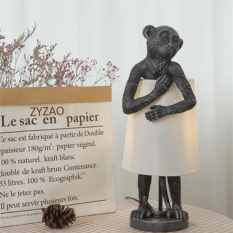 Monkey Table Lamp led Resin designer lamp with animal for Retro Design Living Room Decorative restaurant bedroom room lights