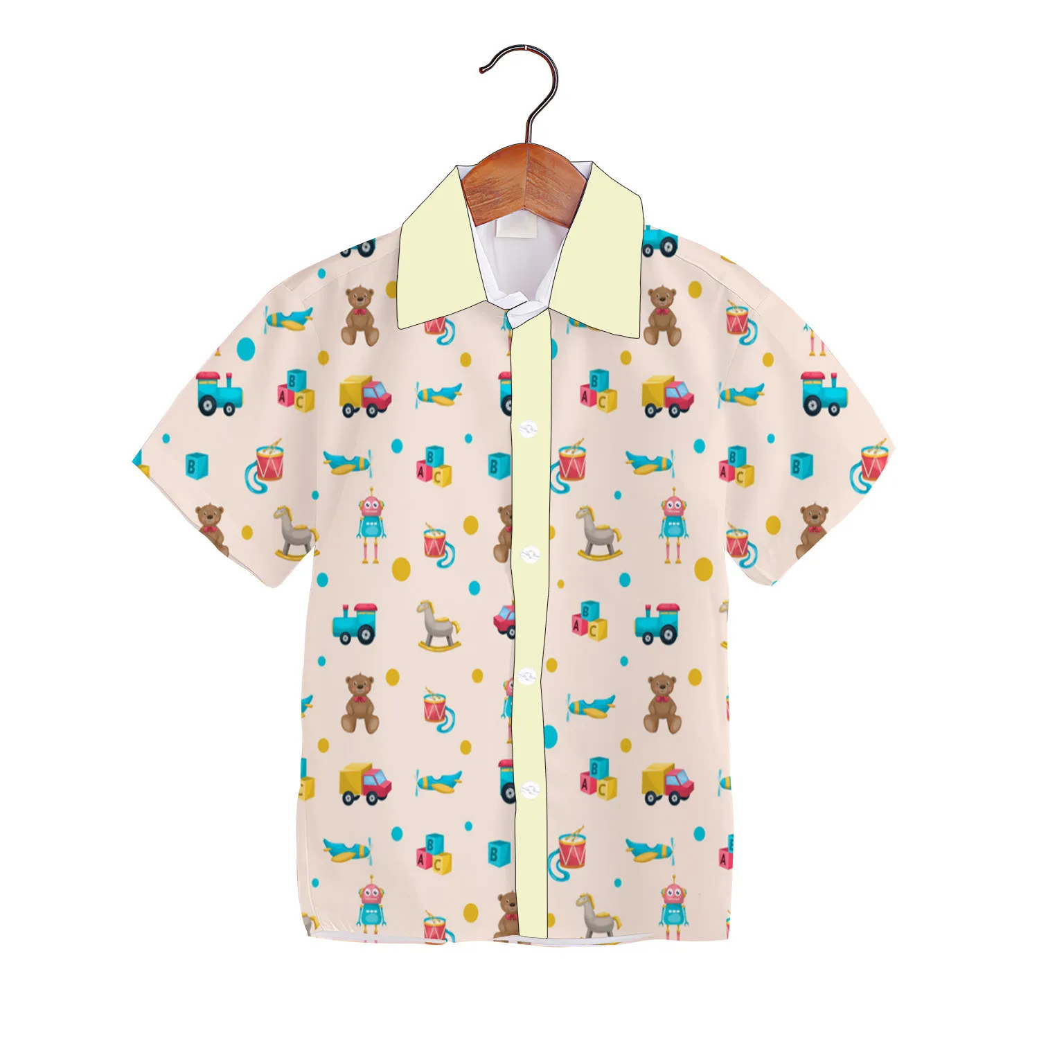 Children Top Summer Butterfly Shirt Tops Beachwear Kids  Short Sleeves Button Up Lapel Children Infant Outerwear Clothes