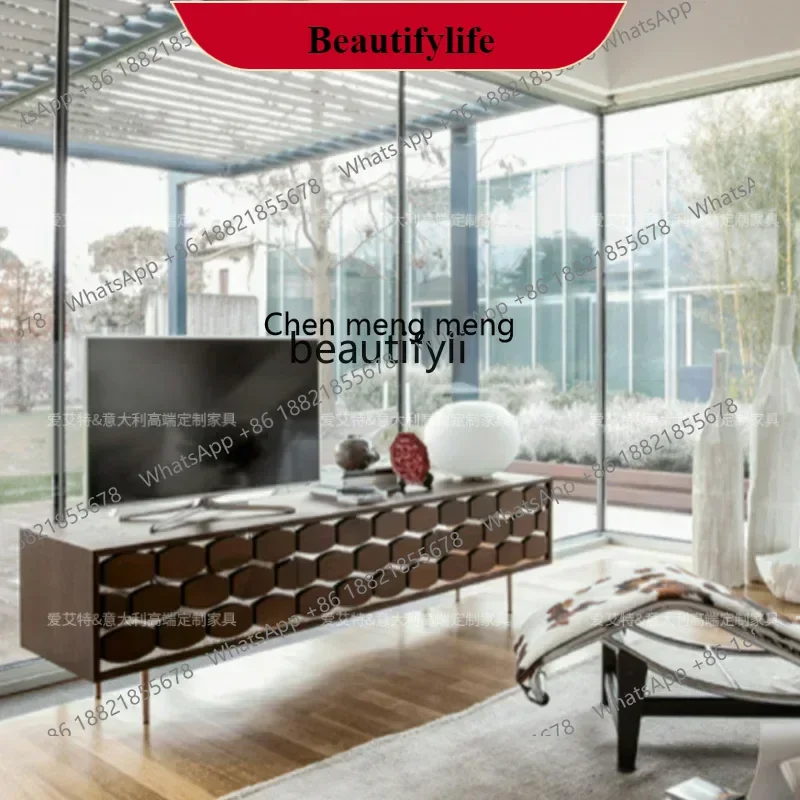 G153  S Italian light luxury solid wood against the wall TV cabinet designer dining side cabinet living room entrance