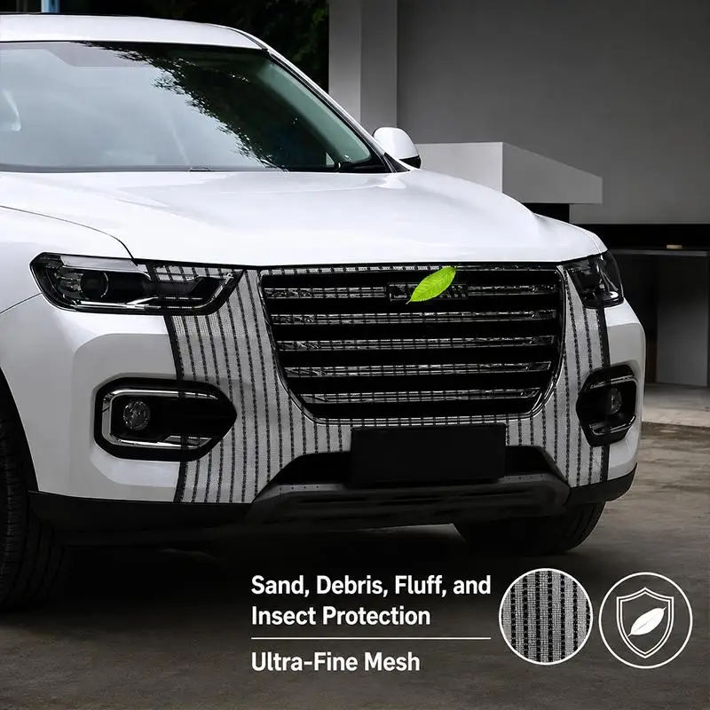 Car Grill Protection Net 1Pcs Foldable Insect Proof Hood Engine Bumper Mesh Guard for Summer Driving