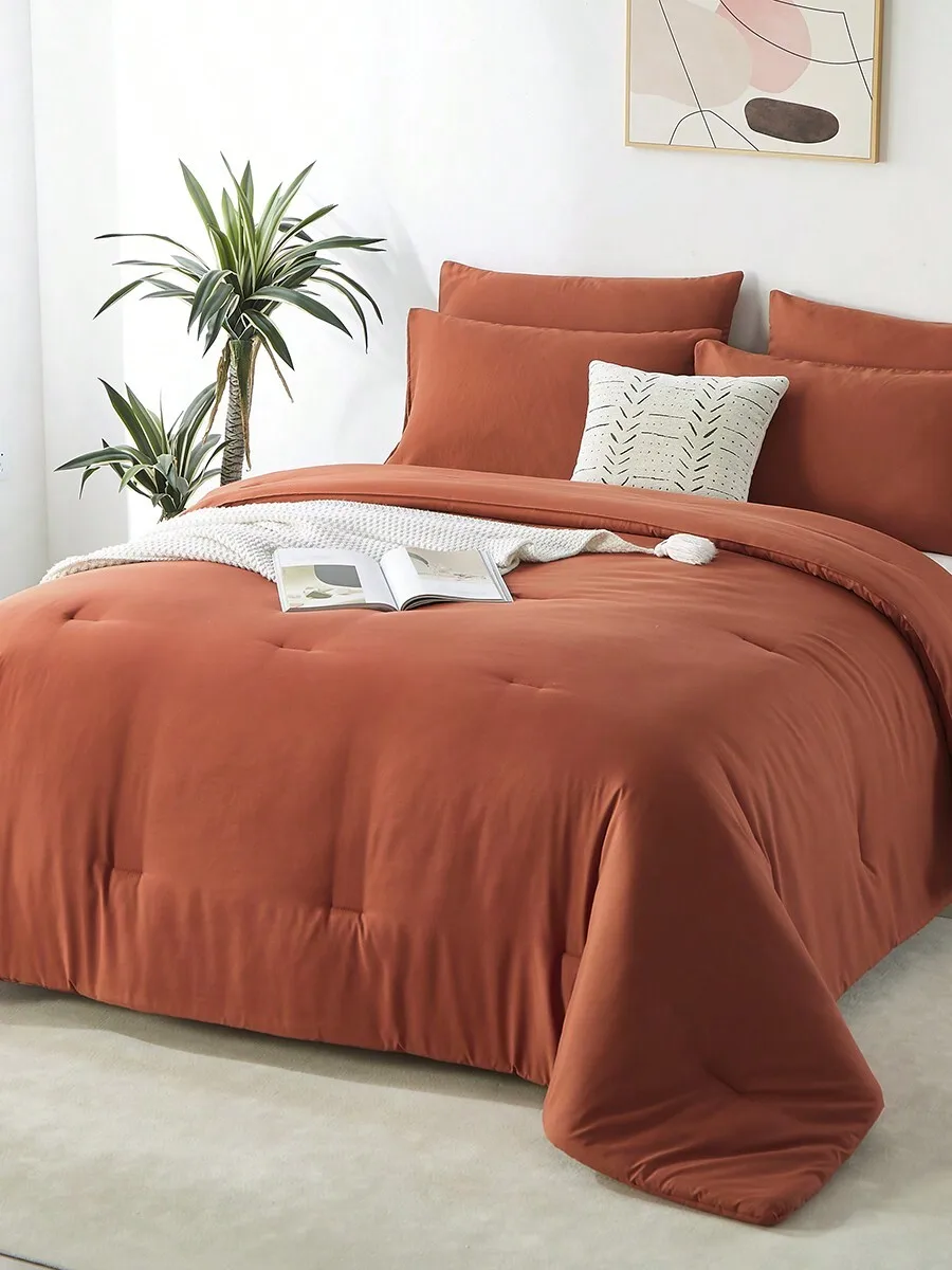 

Комплект постельного белья из 3 предметов цвета ржавой розы, размер Queen, супермягкая микрофибра, дышащее всесезонное покрывало