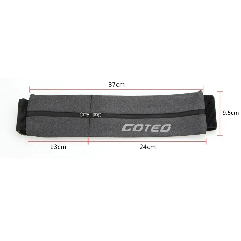 Reflective Elastic Waistband Sport Bag Double Zipper Pocket Running Gym Yoga Waist Belt Pack Phone Waist Wallet Bag