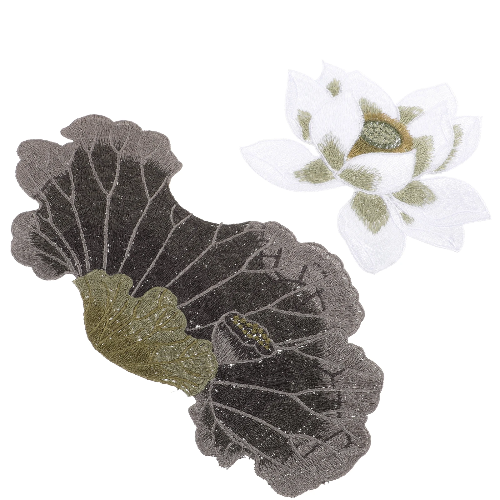 

2pcs Flower Iron On Embroidered Appliques Jackets Jeans Bags Clothing Repair Floral Stitched Patches For Pants Lightweight