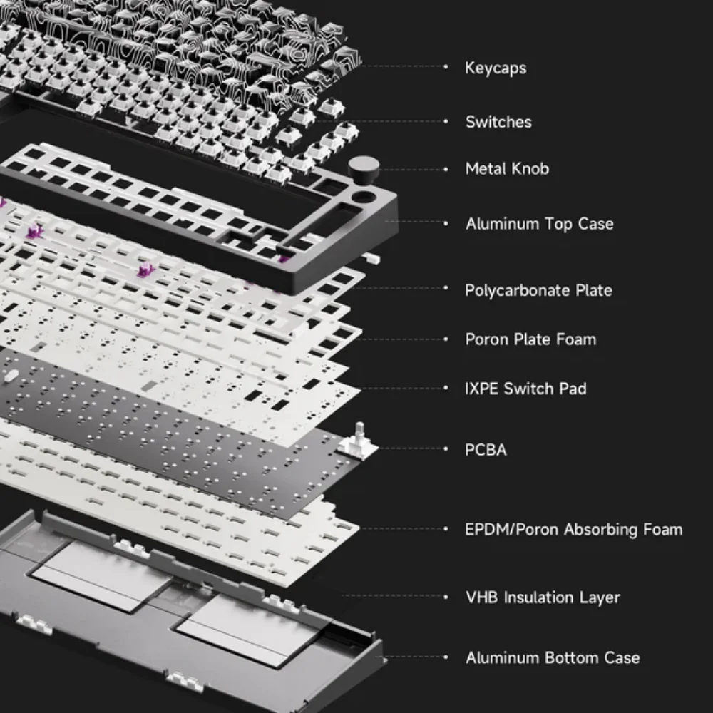 Akko MonsGeek M1 V5 SP Contour Lines Tri-mode Mechanical Keyboard 75% 3/5 Pins Customized Hot Swap RGB Rapid Disassemble Gasket