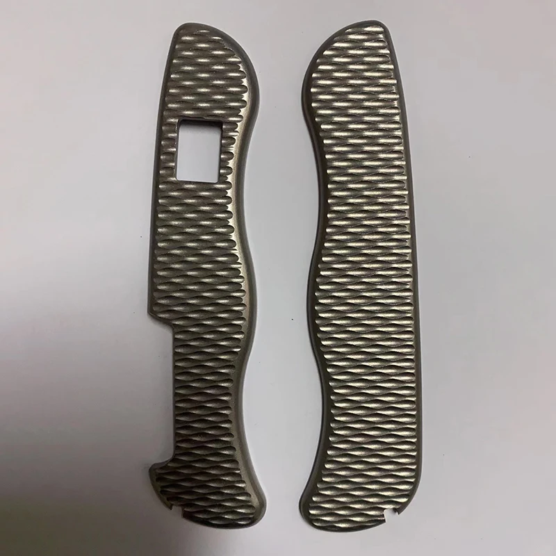 Imagem -03 - Titanium Grip Handle Escalas com Eixo Bloqueio Buraco Tipos Fit para Victorinox Facas do Exército Suíço Oututrider Faça Você Mesmo Fazer Acessórios 111 mm