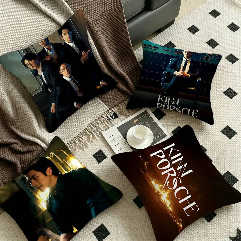 KinnPorsche The Series Movie Pillow Gift Home Office Decoration Bedroom Sofa Car Cushion Cover case 45x45