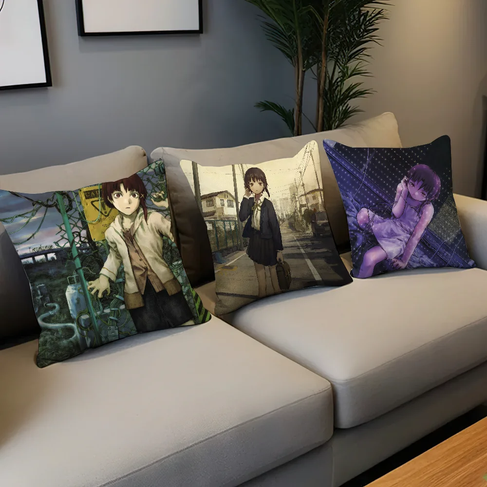 Serial Experiments Lain Pillow Case For Home Bedroom Room Decoration Living Room Sofa Cushion Cover Suitable