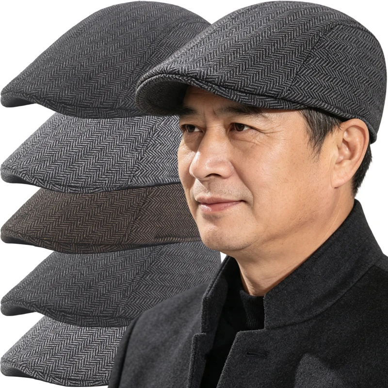 Retro Plaid Newsboy Beret British Style All-match Street Hat Soft Warm Vintage Headwear Daily Street Fashion Head Accessories