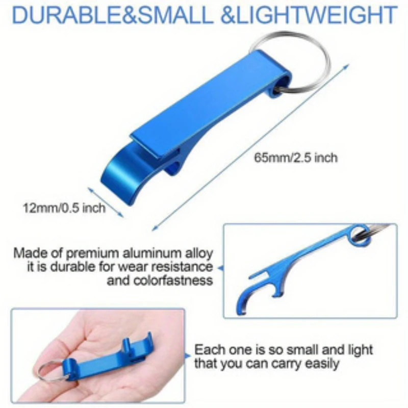 100PCS Mix color beer bottle opener aluminum bottle openers key chain bottle opener beverage bottle opener for men women