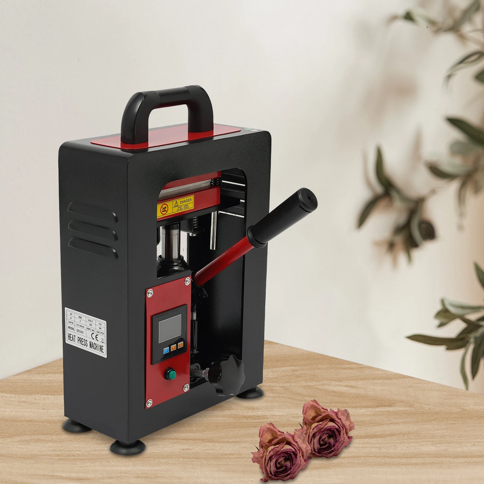 

Гидравлический термопресс с двумя плитами 2,4x4,7 дюйма, 5 тонн, 110В 900Вт, ручной портативный