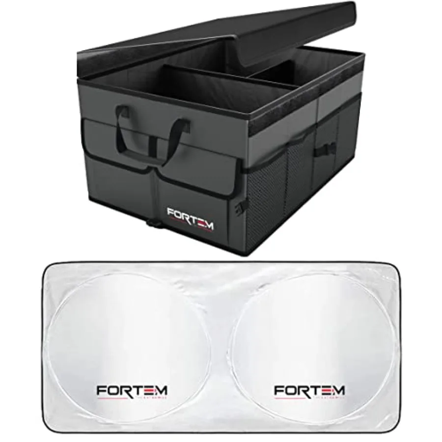 

Органайзер для багажника автомобиля, серый, большой + большой солнцезащитный козырек на лобовое стекло