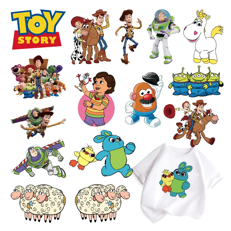 Disney Toy Story Buzz Lightyear Iron-on transfers for clothing fusible clothing patches thermo-stickers for children DIY Sewing