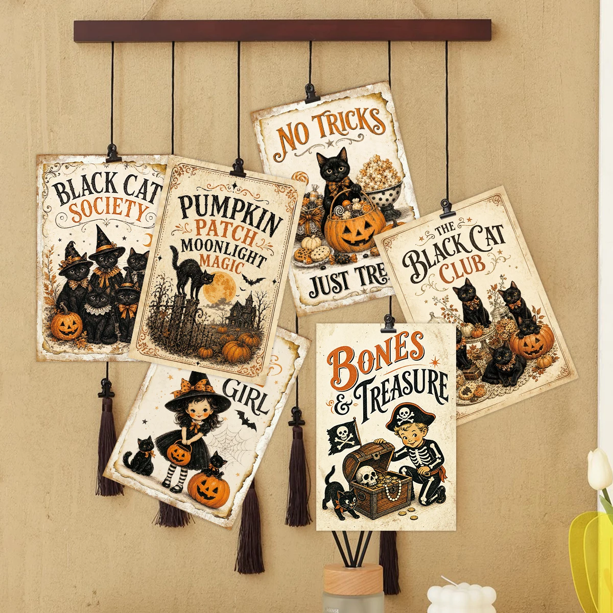 20 Stück Vintage-Halloween-Postkarten mit gruseligen Motiven, Heimdekoration, Wanddekoration für Spukhäuser, für Party-Hintergründe, Geschenk für Halloween-Liebhaber – Detail 3