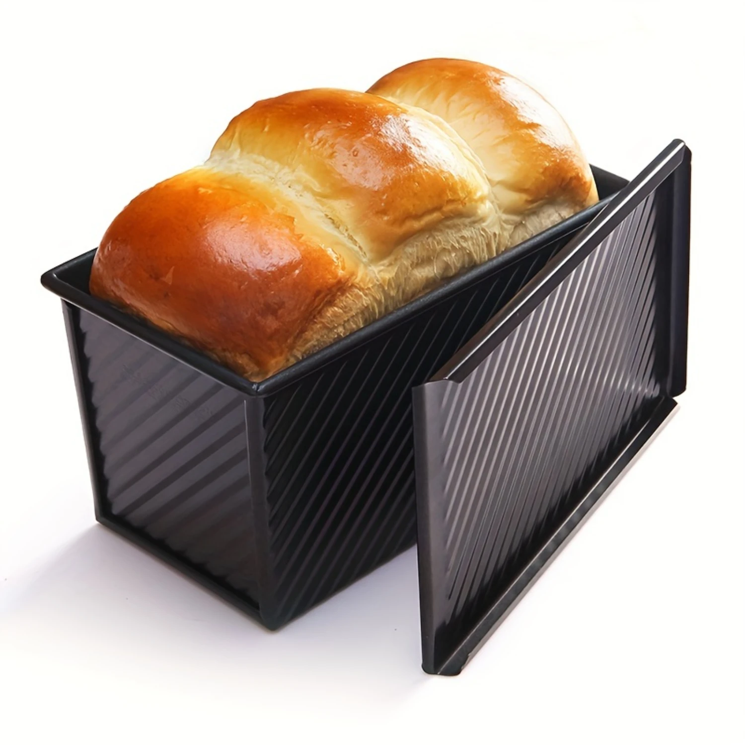 1pc Non-Stick Loaf Pan with Lid - Perfect for Baking Bread, Toast, and More - Durable Carbon Steel Construction - Black