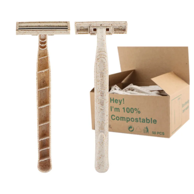 Eco-friendly Wheat Straw Razors Disposable Sweden Stainless Steel Blades Are Highly Degradable and Recyclable Tattoo Supplies