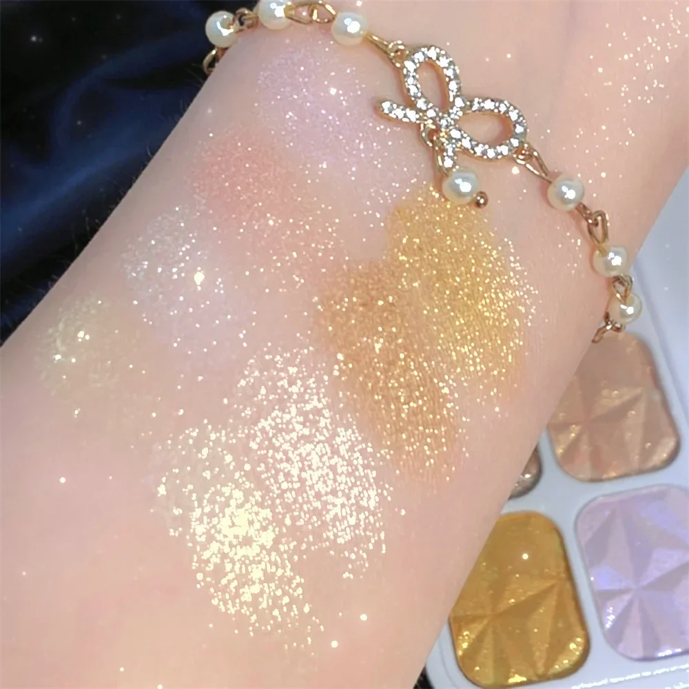 8 Colors Glitter Highlighter Facial Contour Brightening Blush Palette Makeups Body Glitter Powder Luminous Highlighter Cosmetics