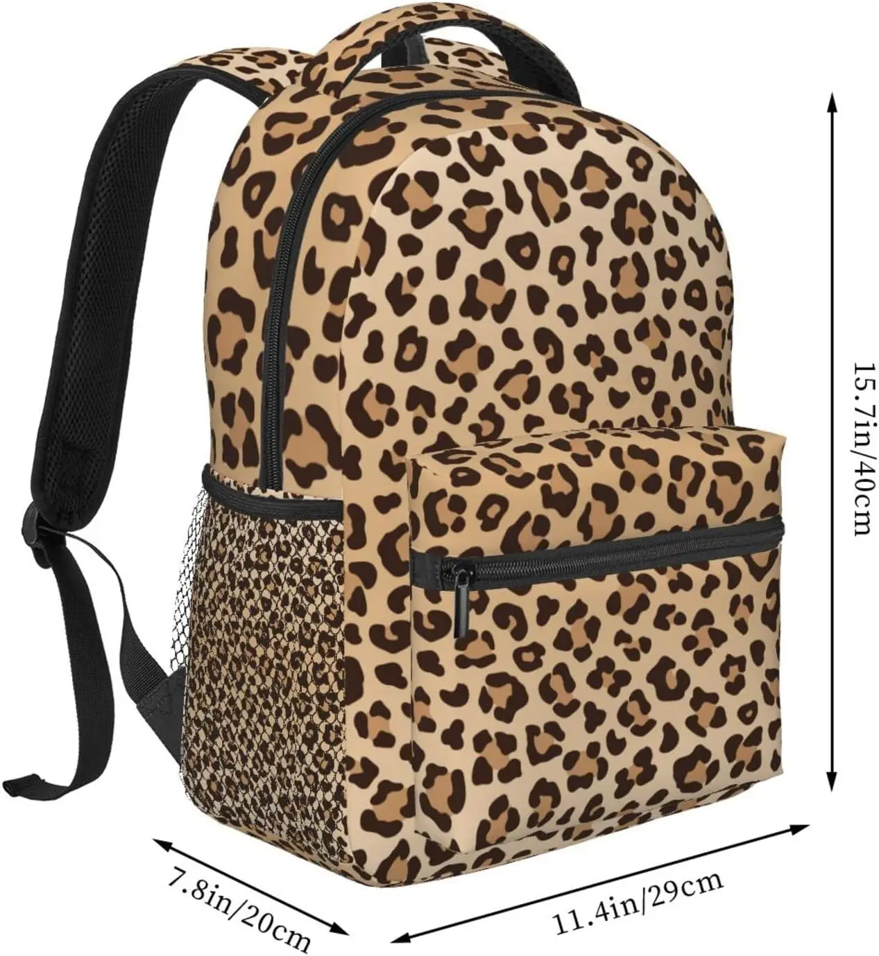 Leopard Backpack School Bag For Students Teens Men Women Laptop Backpacks Travel Daypack Bag With Multiple Pockets