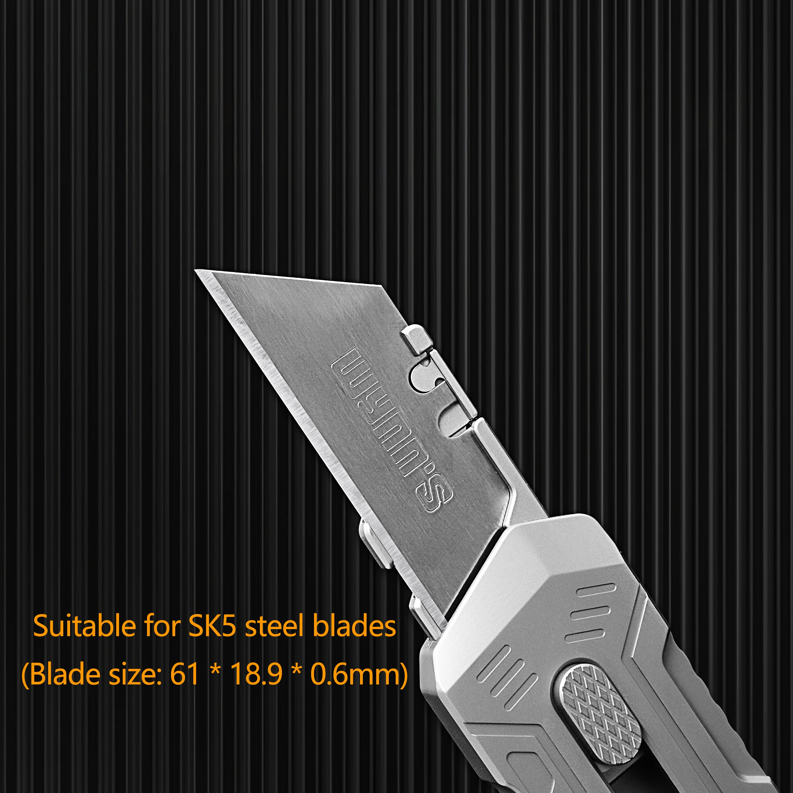 Titanium Alloy Utility Knife Push Pull Pocket Knife Outdoor Survival Multifunctional EDC Tool With 10pcs SK5 Steel Blades