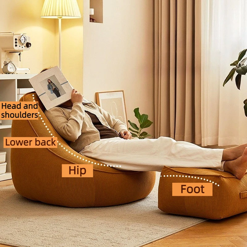 Single Bean Bag Sofa Living Room Sofas Frameless Lazy Sofa Chair with Filler Relax Soft Comfort Sofas Bedroom Relaxing Furniture view 4