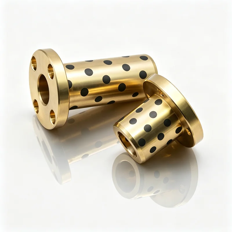 MPTZ ID 20-30mm Round Step Flange Graphite Embedded Brass Bushing Wear Resistant Oil Free Self Lubricating Maintenance-FreeOFR01
