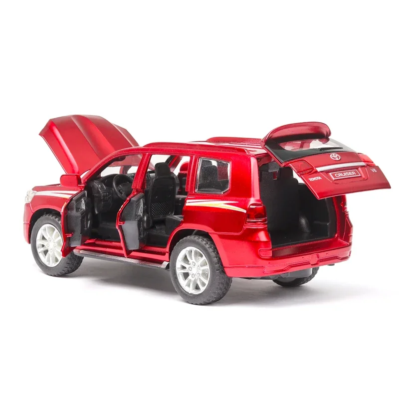 Diecast 1:32 Toyota Land Cruiser Autos Metall Modell Sound Und Licht Zurückziehen Kinder Spielzeug Für kinder Autos Maschine ToyFashion