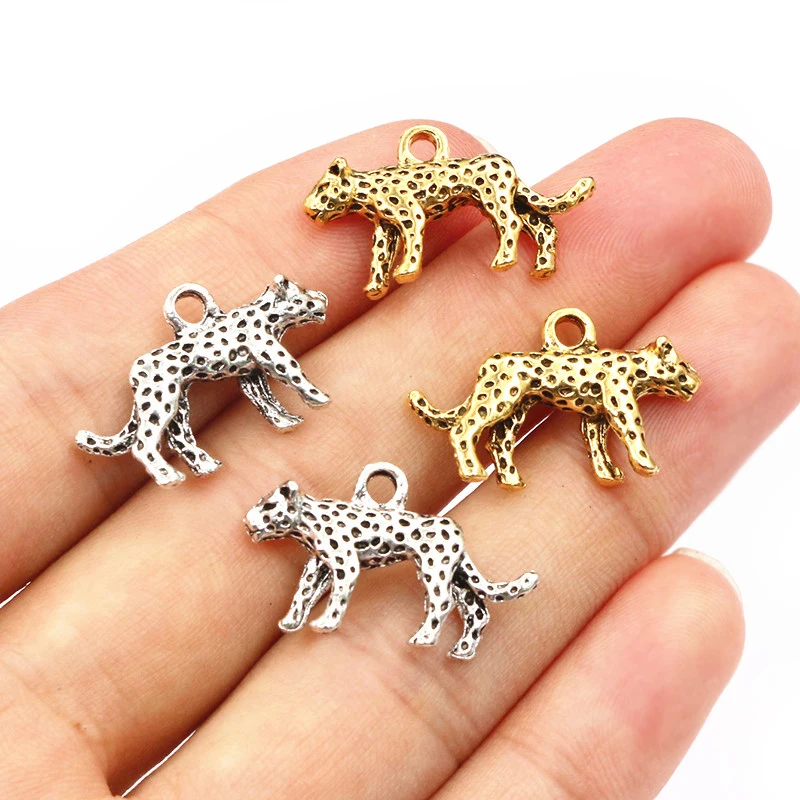 10pcs 23x14x4mm Alloy Leopard Charms Pendant DIY Jewelry Making Accessories Findings for  Necklace Bracelet