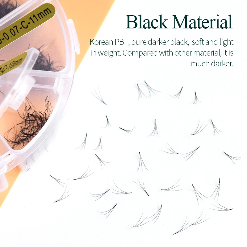 H&L since 1990  3--14D Mixed Length Sharp Stem Slim Base Cluster Premade Fans type  Volume Fans Eyelash Extension