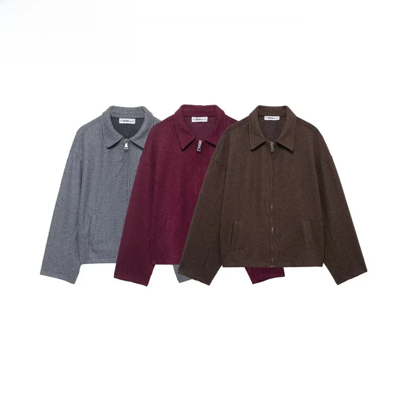 

ZBZR моющееся шерстяное пальто для женщин с длинными подошвенными лацканами и украшением, осеннее новое европейское свободное пальто