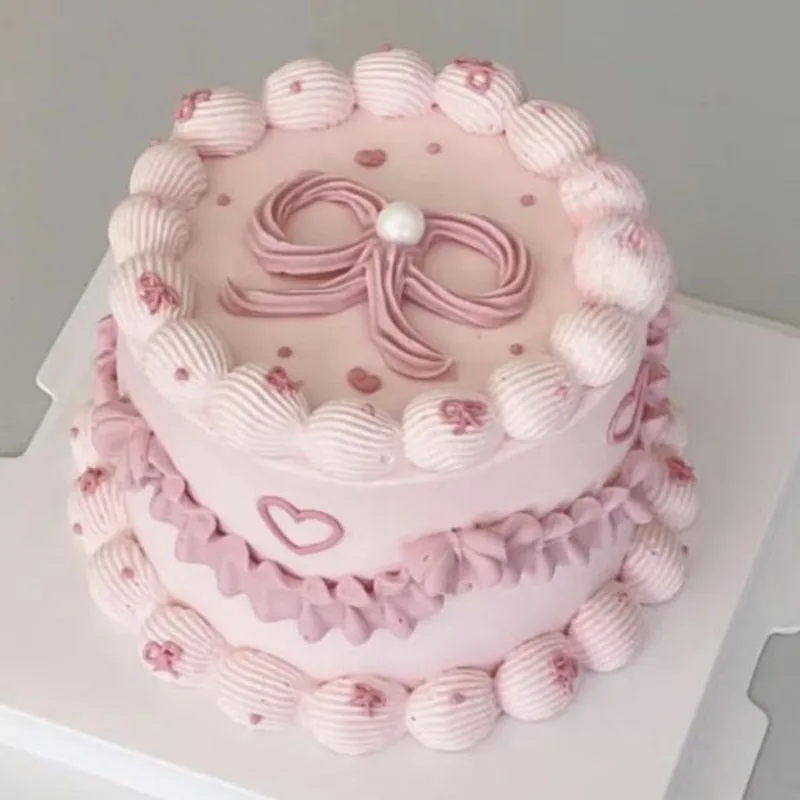Simulation Birthday Cake Model Girls Christmas Party Cake Mold Ornaments Shop Window Display Sample Decoration Photography Props