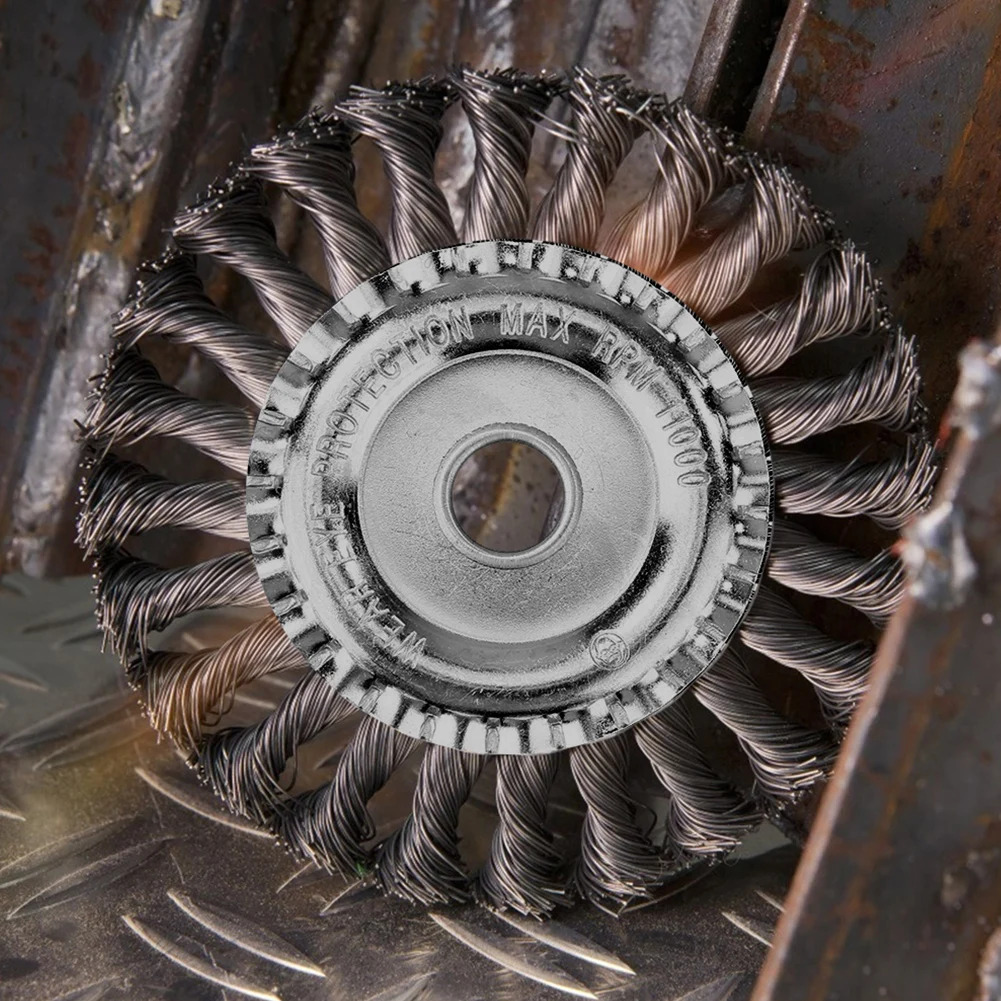 4/5 بوصة العشب الانتهازي القرص فرشاة قرصية معدنية عجلة تنظيف تلميع المدمج في تحديد لوحة حديقة أداة السلطة الملحقات