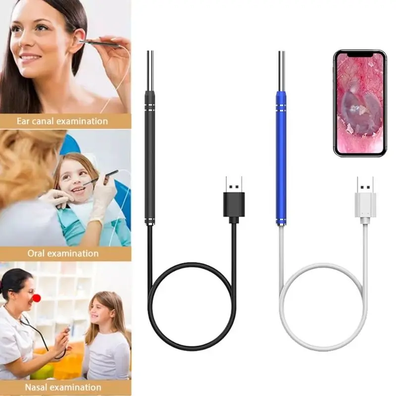 5.5MM HD Visual Ear Endoscope 3 in 1 USB Otoscope Ear Wax Cleaning Inspection Camera Tools for Android Phone PC