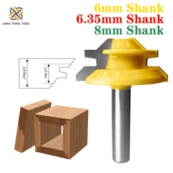 1Pc 45องศาล็อค Miter Router บิตงานไม้ Tenon เครื่องตัดเครื่องมือเจาะมิลลิ่งสำหรับไม้โลหะผสมคาร์ไบด์ LT069