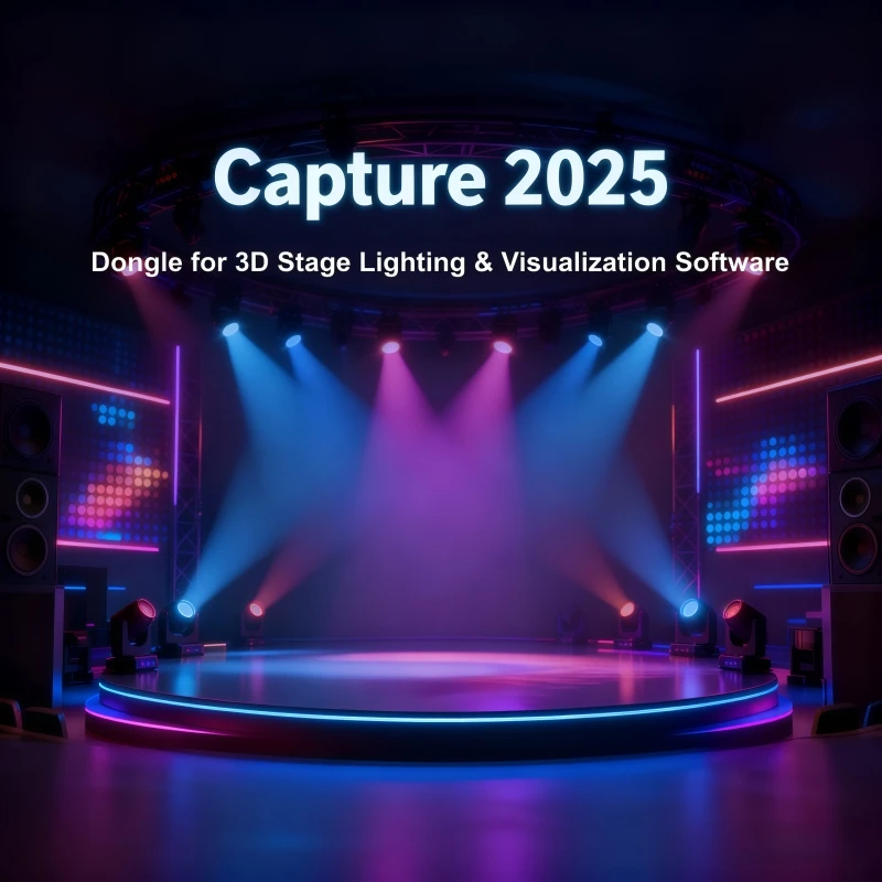 Capture 2025 DMX Lighting Design Software Dongle – Symphony Version Stage Light Control Tool for Show, Theater, Concert & Even
