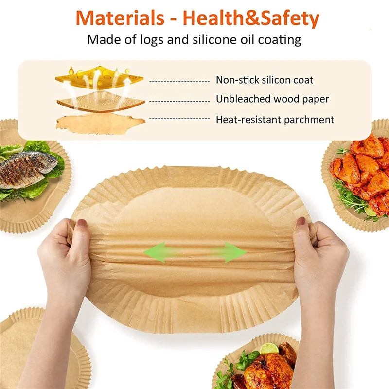 BAAM-Вкладыши для аэрофритюрницы, одноразовая бумага, 130 шт. антипригарные квадратные вкладыши из пергаментной бумаги, для выпечки, обжарки в микроволновой печи