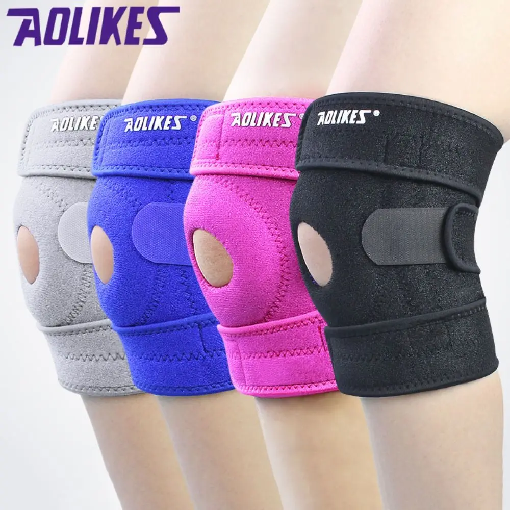 

Sports Safety OK Cloth Spring Silicone Knee Support Keep Warm Breathable Wrap Brace Adjustable Pain Reduce Men Women