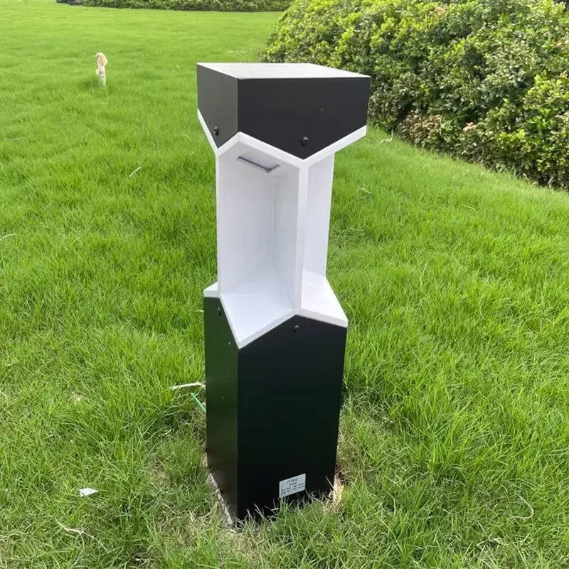 LED modern aluminum outdoor stigma lamp lawn lamp IP66 waterproof 10W CRI 90 multi-color temperature light sensor