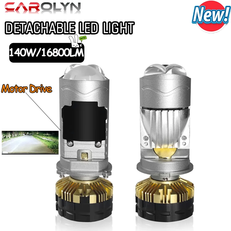 

H4 Mini LED Projector Lens Car Headlight Bulbs with Variable Light Motor Drive Canbus Motorbike Turbo Lamps High Low Beam 6000K