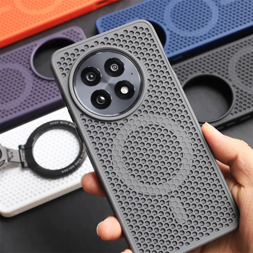 For OnePlus 15 13 12 13R ACE 6 3 5 Pro Case Honeycomb Heat Dissipation Breathable Magnetic Wireless charging Cooling Cover Shell